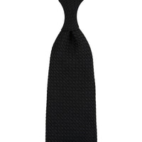 Kuska Handwoven Grossa Grenadine Silk Tie  - Black