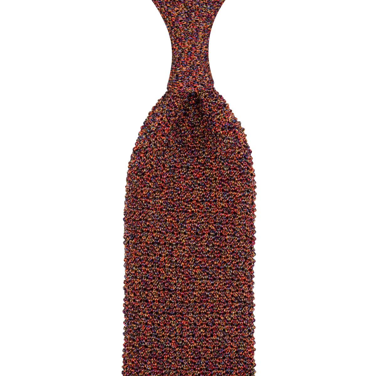 Crunchy Silk Knit Tie - Orange Mottled