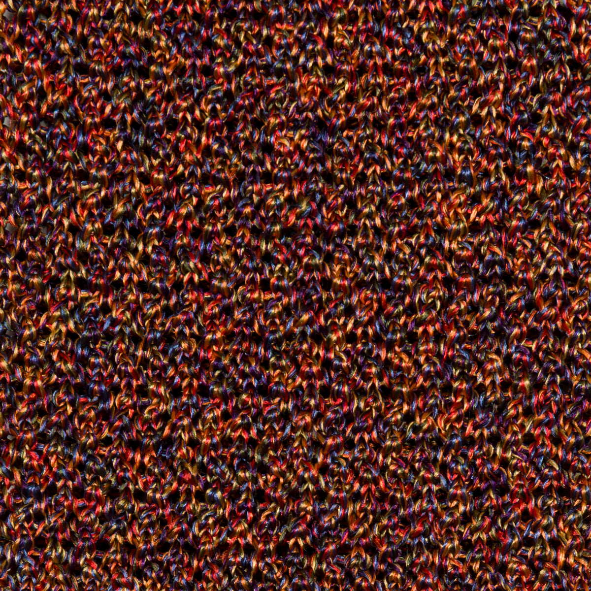 Crunchy Silk Knit Tie - Orange Mottled