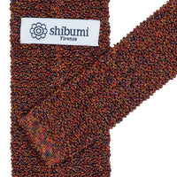 Crunchy Silk Knit Tie - Orange Mottled