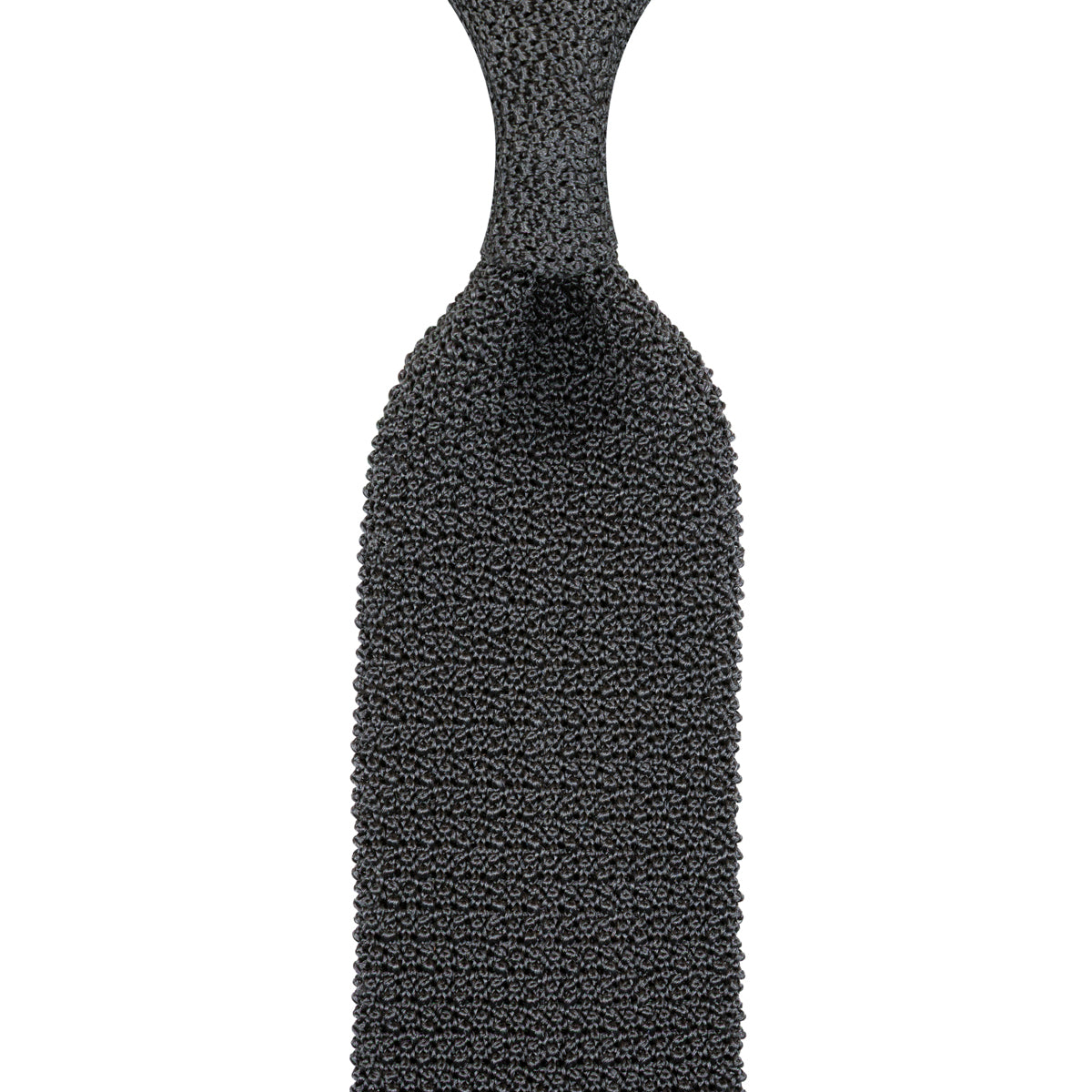 Crunchy Silk Knit Tie - Grey