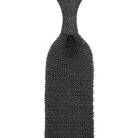 Crunchy Silk Knit Tie - Grey