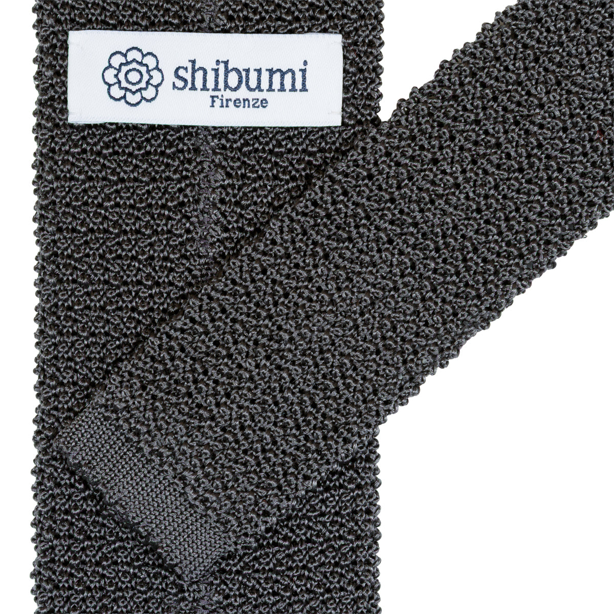 Crunchy Silk Knit Tie - Grey