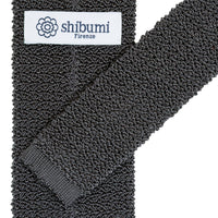 Crunchy Silk Knit Tie - Grey