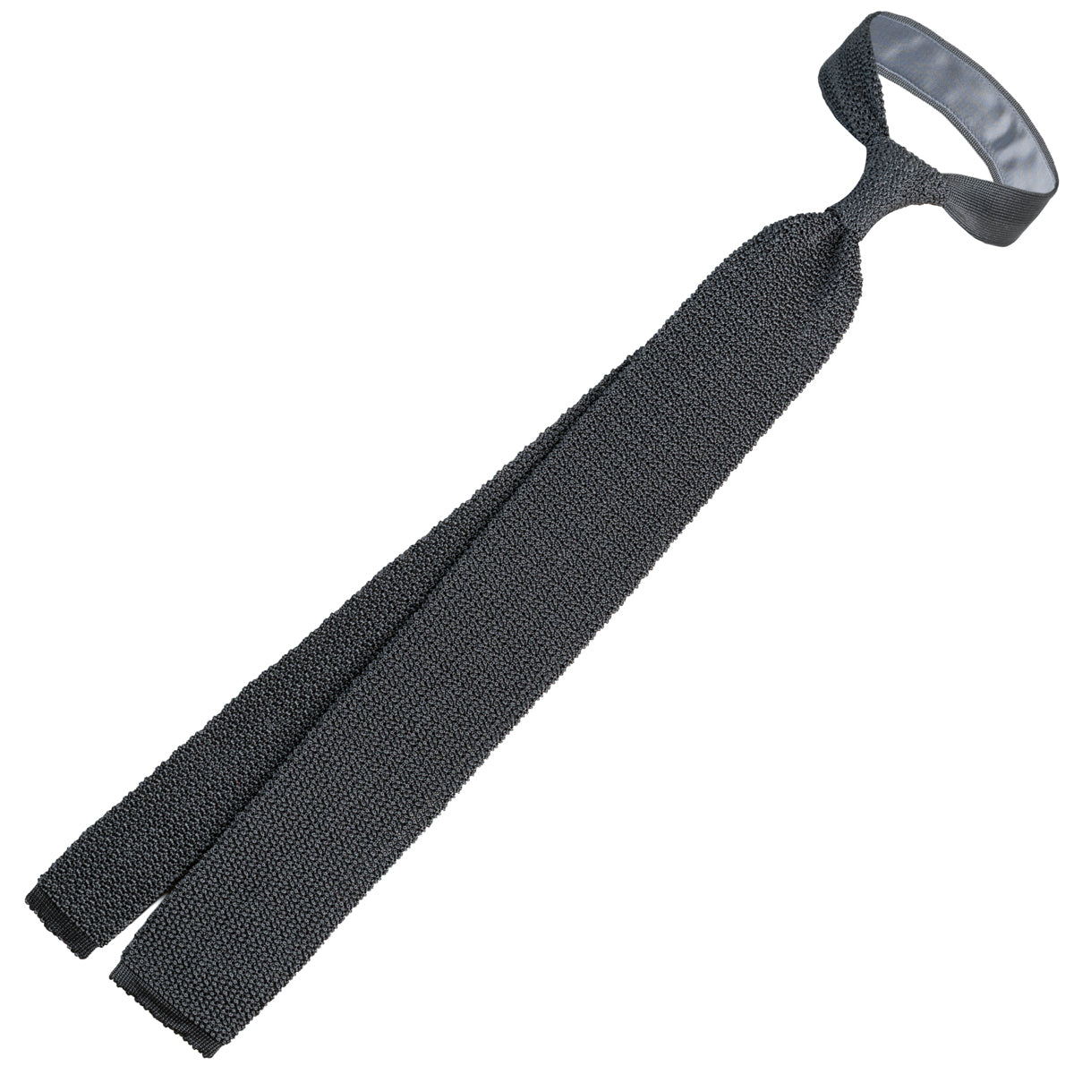 Crunchy Silk Knit Tie - Grey