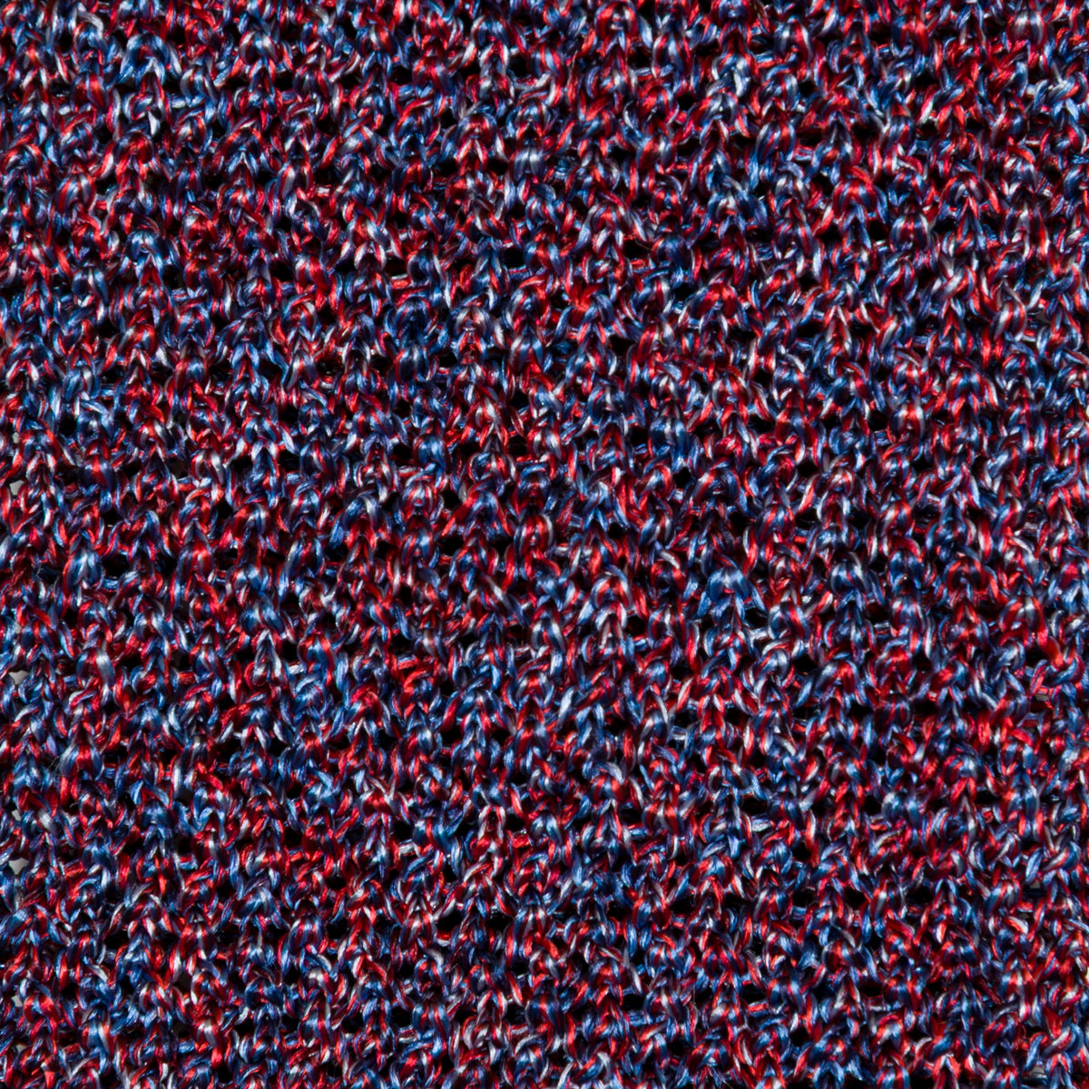 Crunchy Silk Knit Tie - Cherry / Blue Mottled
