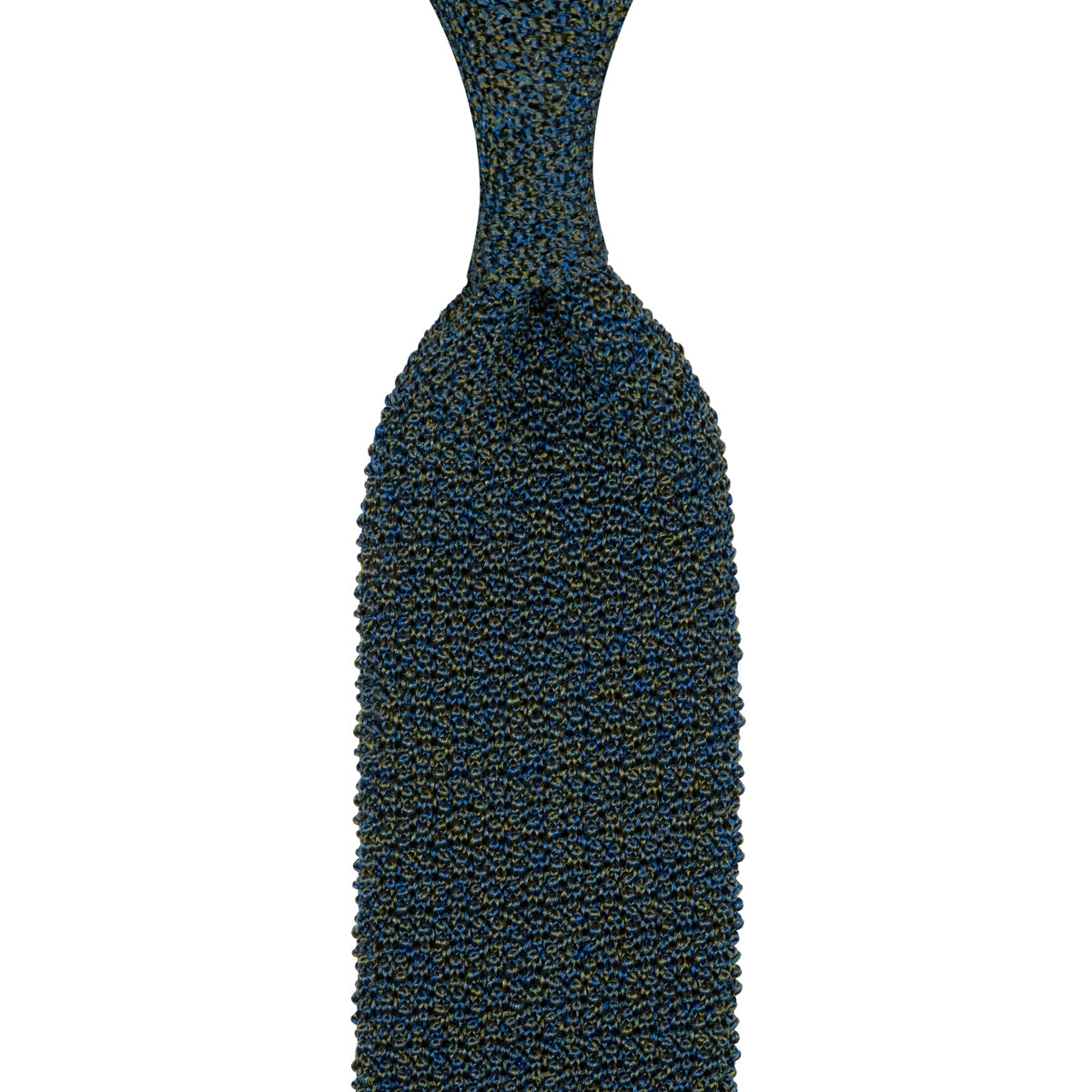 Crunchy Silk Knit Tie - Petrol Mottled