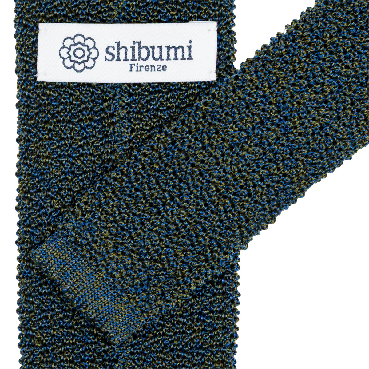 Crunchy Silk Knit Tie - Petrol Mottled