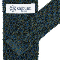 Crunchy Silk Knit Tie - Petrol Mottled