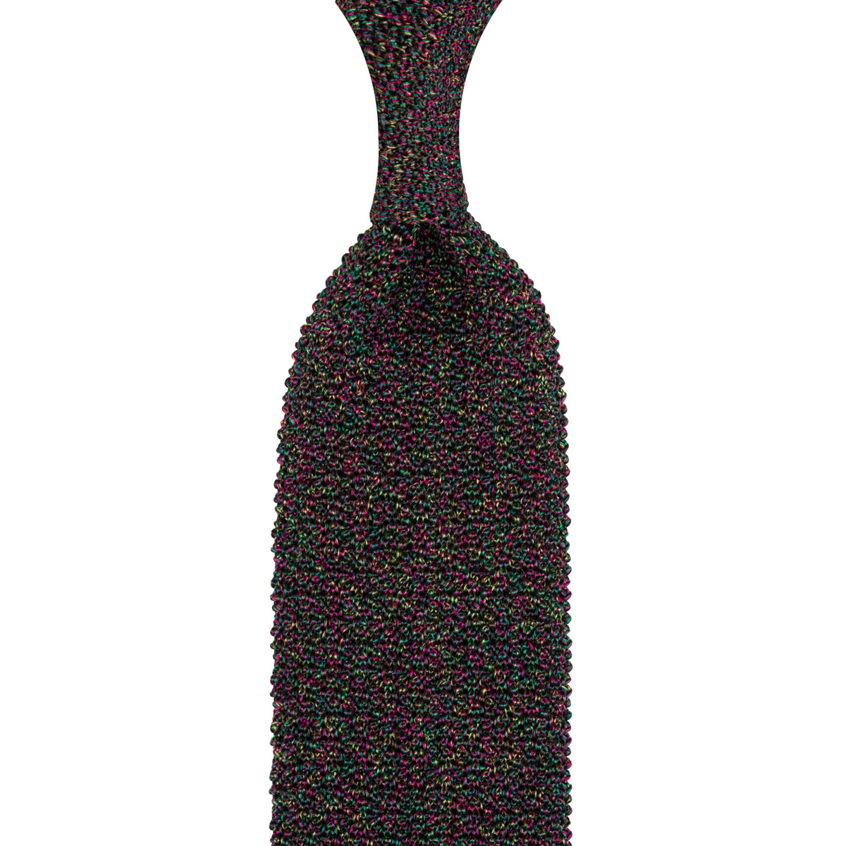 Crunchy Silk Knit Tie - Green / Pink Mottled