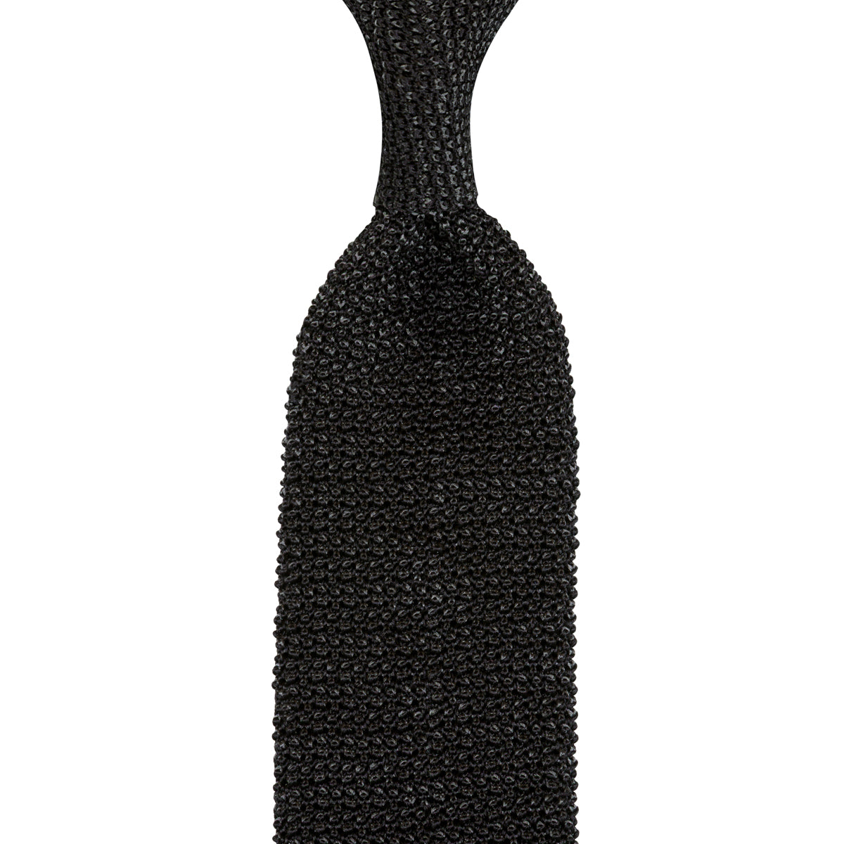 Crunchy Silk Knit Tie - Black / Charcoal Mottled