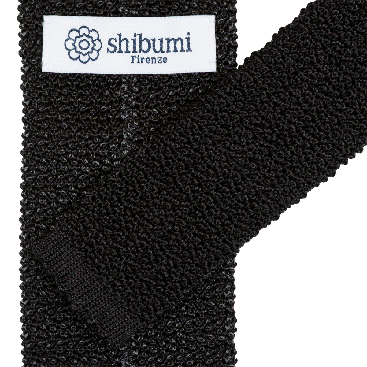 Crunchy Silk Knit Tie - Black / Charcoal Mottled
