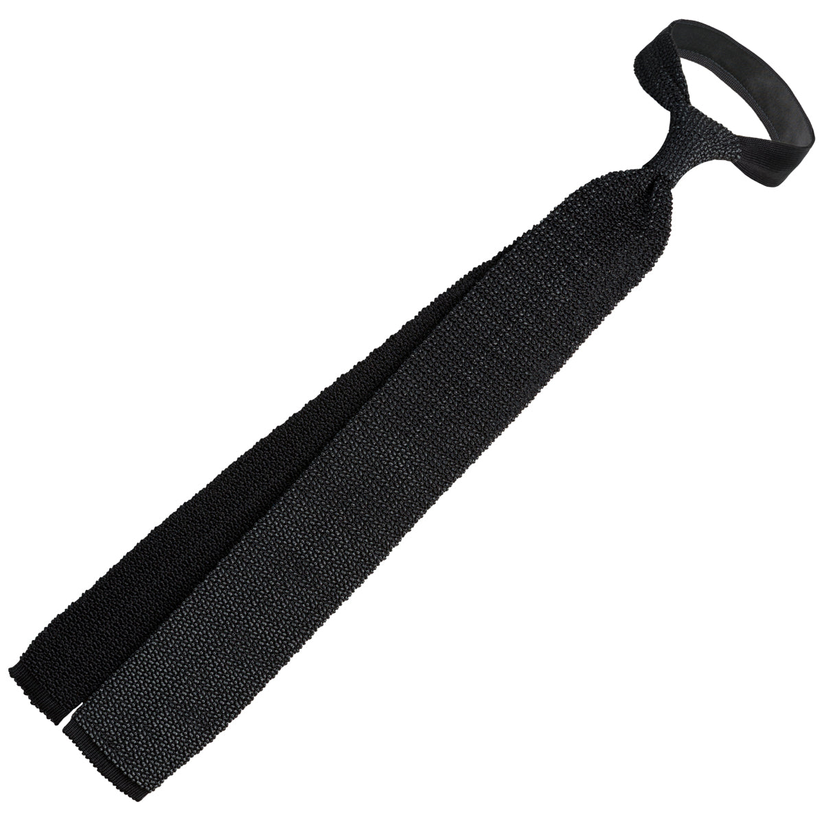 Crunchy Silk Knit Tie - Black / Charcoal Mottled