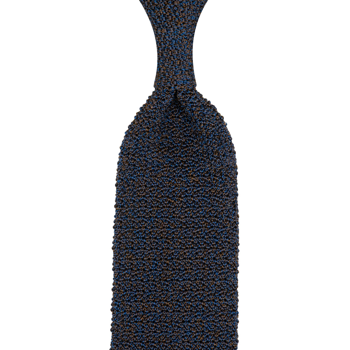 Crunchy Silk Knit Tie - Navy Mottled