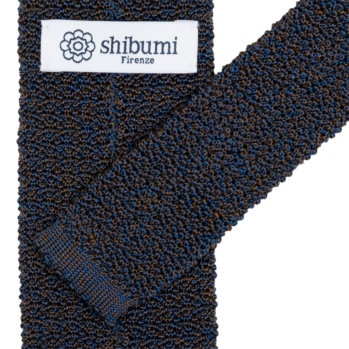 Crunchy Silk Knit Tie - Navy Mottled