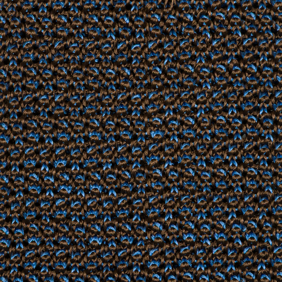 Crunchy Silk Knit Tie - Powder Blue / Brown Mottled