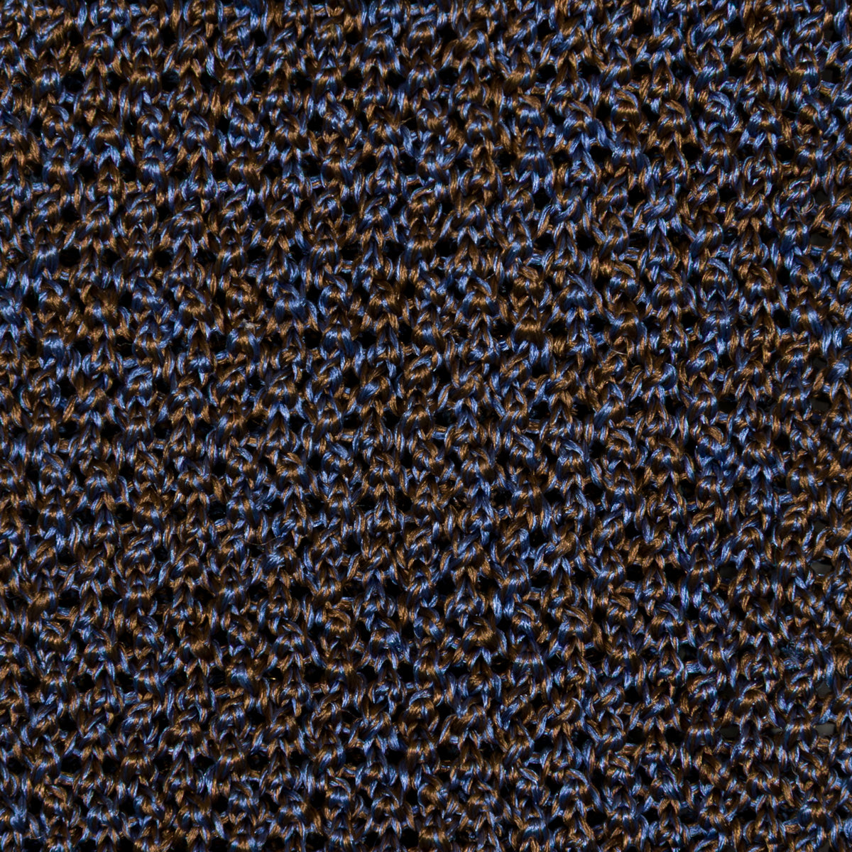 Crunchy Silk Knit Tie - Blue / Brown Mottled