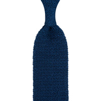 Crunchy Silk Knit Tie - Light Navy
