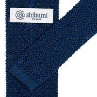 Crunchy Silk Knit Tie - Light Navy