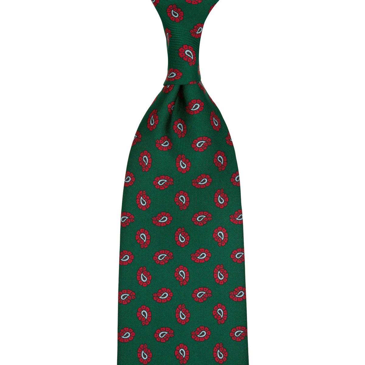 Ancient Madder Silk Tie - Forest - Hand-Rolled