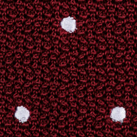 Crunchy Silk Knit Tie - Cherry / White Dots