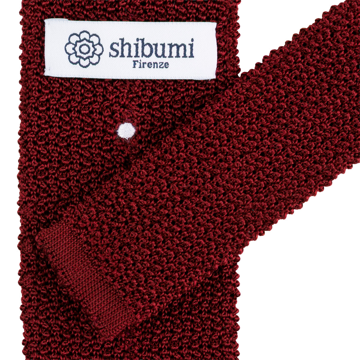 Crunchy Silk Knit Tie - Cherry / White Dots
