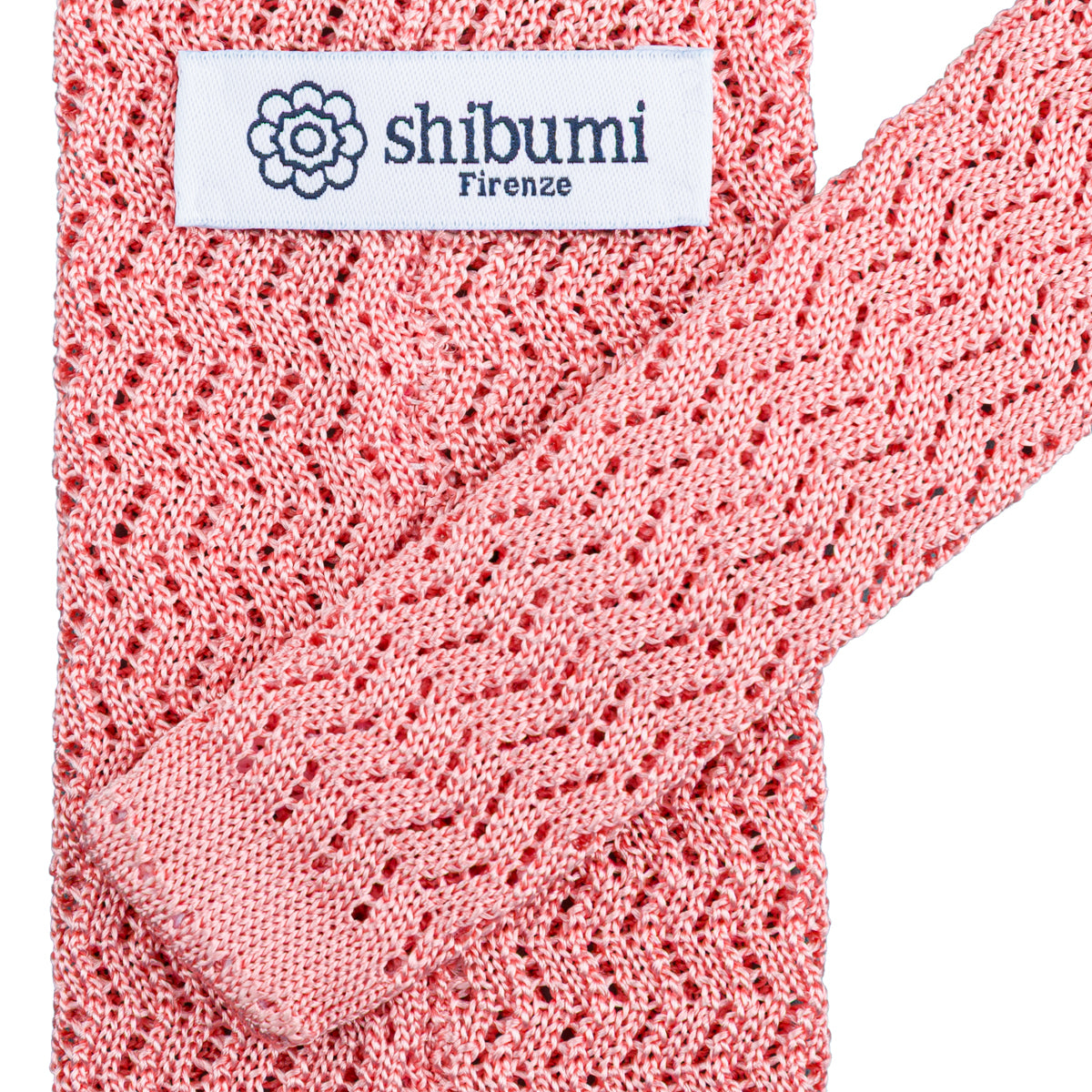 Zigzag Silk Knit Tie - Pink