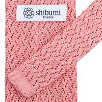 Zigzag Silk Knit Tie - Pink