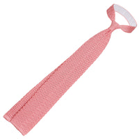 Zigzag Silk Knit Tie - Pink