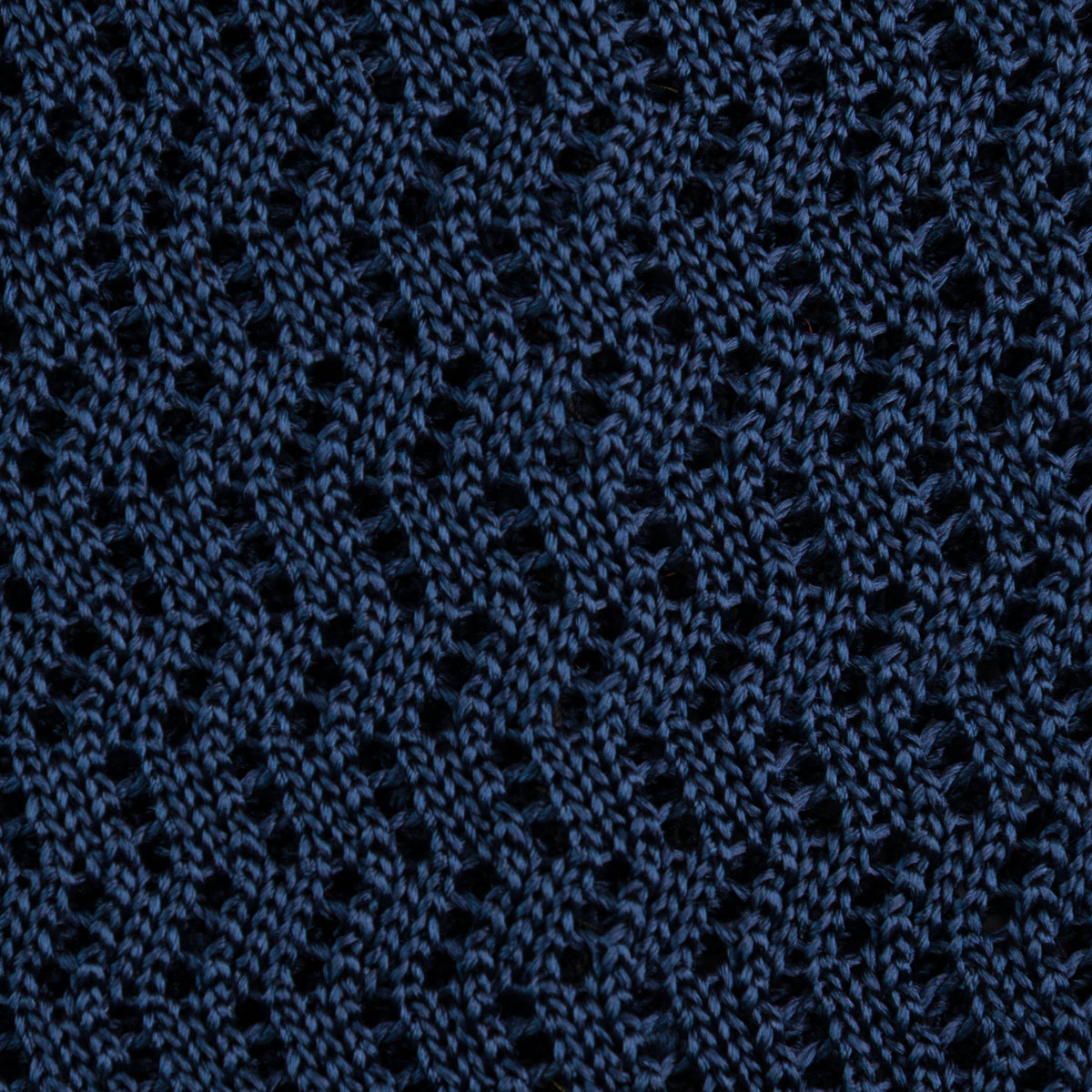 Zigzag Silk Knit Tie - Navy