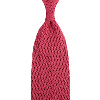 Zigzag Silk Knit Tie - Salmon