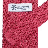 Zigzag Silk Knit Tie - Salmon