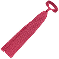 Zigzag Silk Knit Tie - Salmon