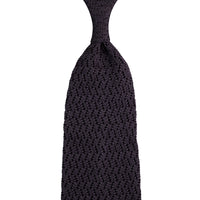 Zigzag Silk Knit Tie - Graphite