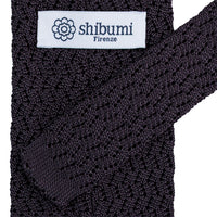 Zigzag Silk Knit Tie - Graphite