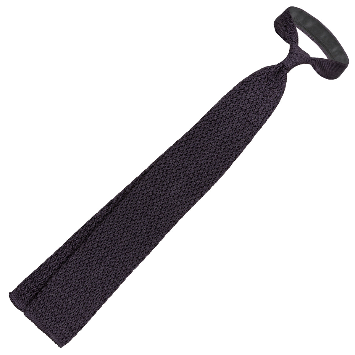 Zigzag Silk Knit Tie - Graphite