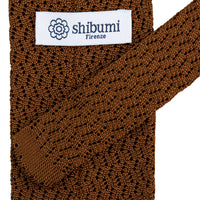Zigzag Silk Knit Tie - Copper
