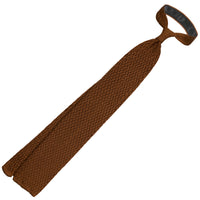 Zigzag Silk Knit Tie - Copper