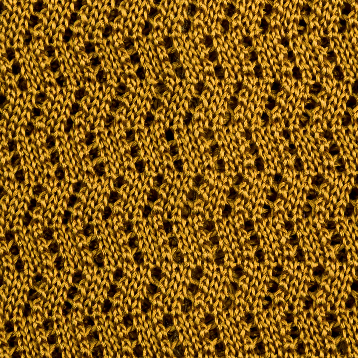 Zigzag Silk Knit Tie - Mustard