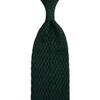 Zigzag Silk Knit Tie - Forest Green