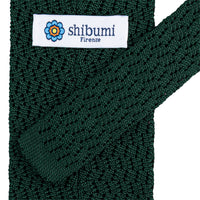 Zigzag Silk Knit Tie - Forest Green