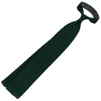 Zigzag Silk Knit Tie - Forest Green
