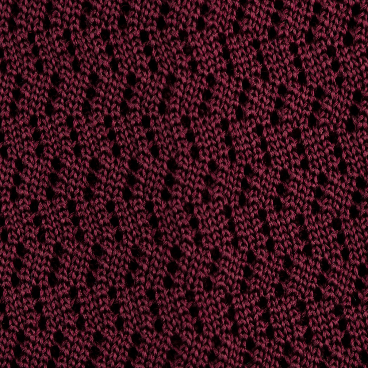 Zigzag Silk Knit Tie - Burgundy