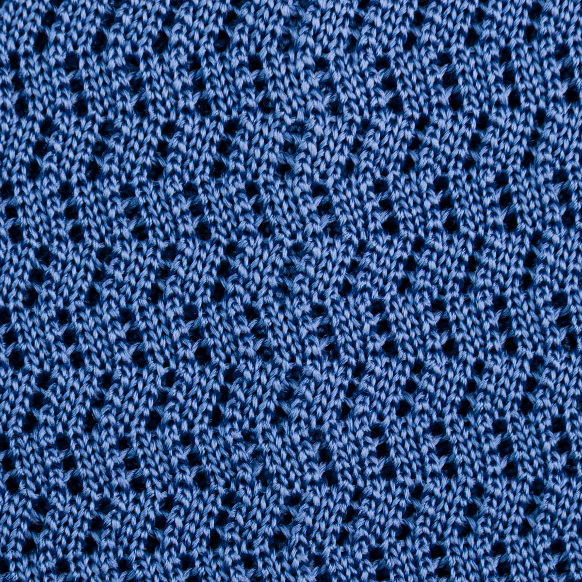 Zigzag Silk Knit Tie - Powder Blue