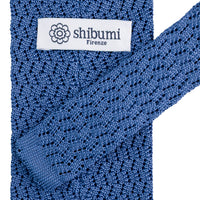 Zigzag Silk Knit Tie - Powder Blue