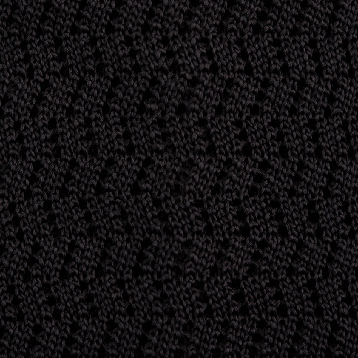 Zigzag Silk Knit Tie - Black