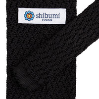 Zigzag Silk Knit Tie - Black