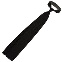 Zigzag Silk Knit Tie - Black