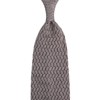 Zigzag Silk Knit Tie - Grey