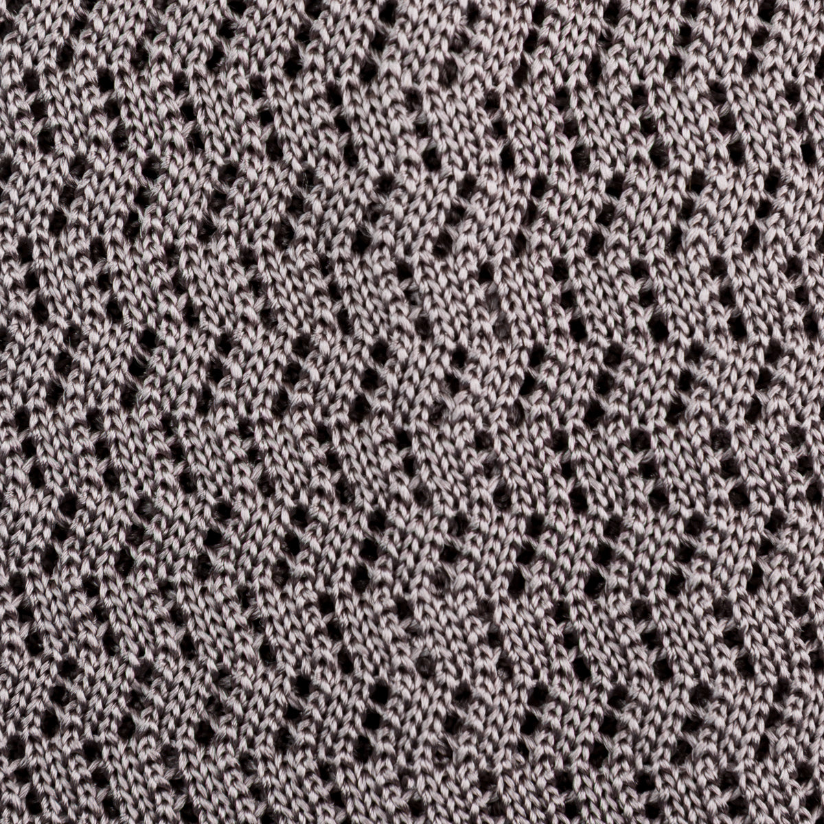 Zigzag Silk Knit Tie - Grey